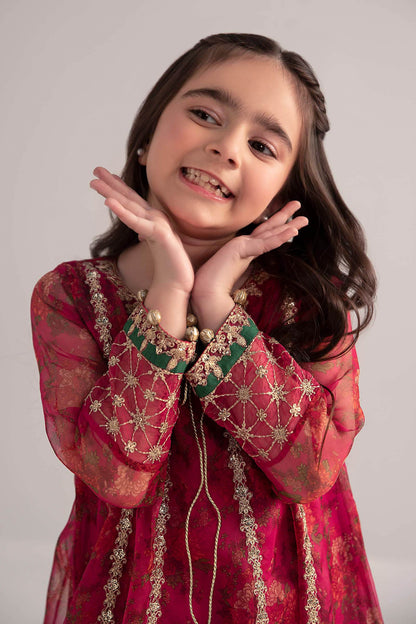 3 Piece Embroidered Poly Organza Suit - Kids Clothes - available at Maria Faisal in UK and USA