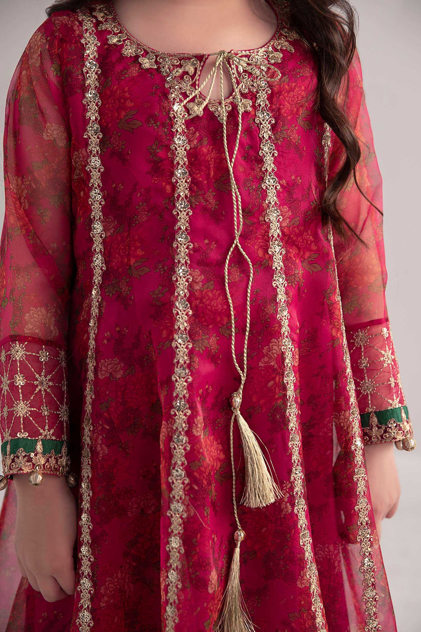 3 Piece Embroidered Poly Organza Suit - Kids Clothes - available at Maria Faisal in UK and USA
