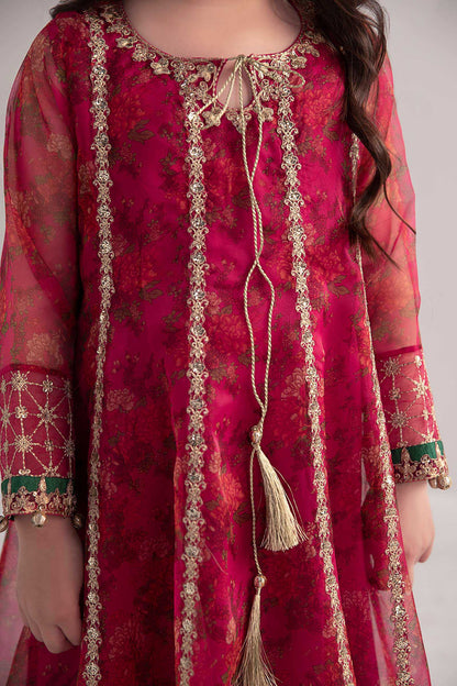 3 Piece Embroidered Poly Organza Suit - Kids Clothes - available at Maria Faisal in UK and USA