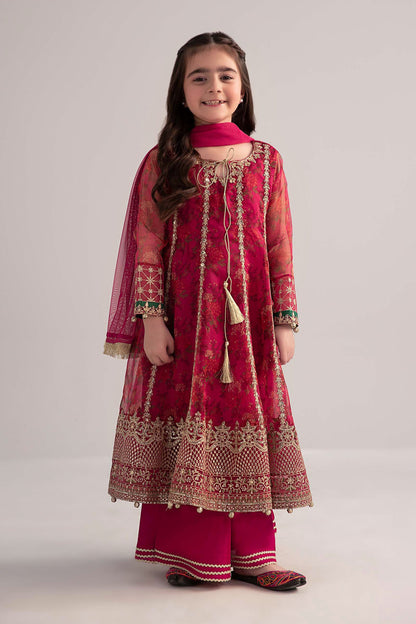 3 Piece Embroidered Poly Organza Suit - Kids Clothes - available at Maria Faisal in UK and USA