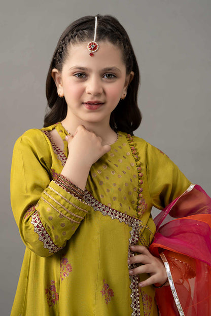 3 Piece Embroidered Raw Silk Suit - Kids Clothes - available at Maria Faisal in UK and USA