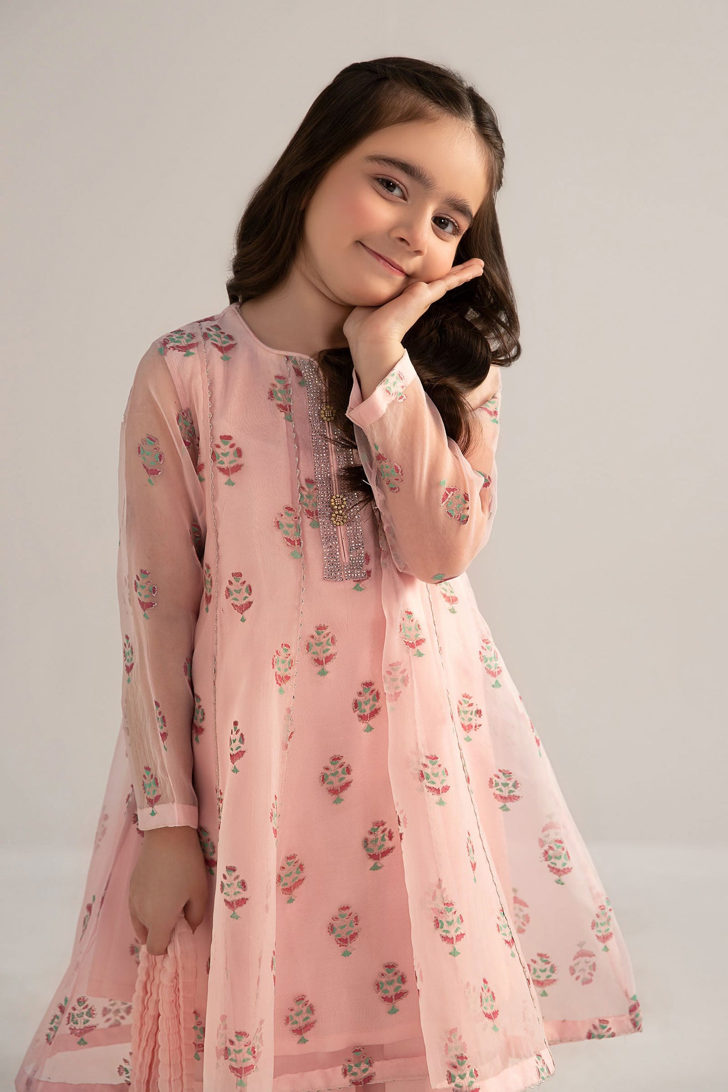 3 Piece Printed Poly Organza Suit - Kids Clothes - available at Maria Faisal in UK and USA