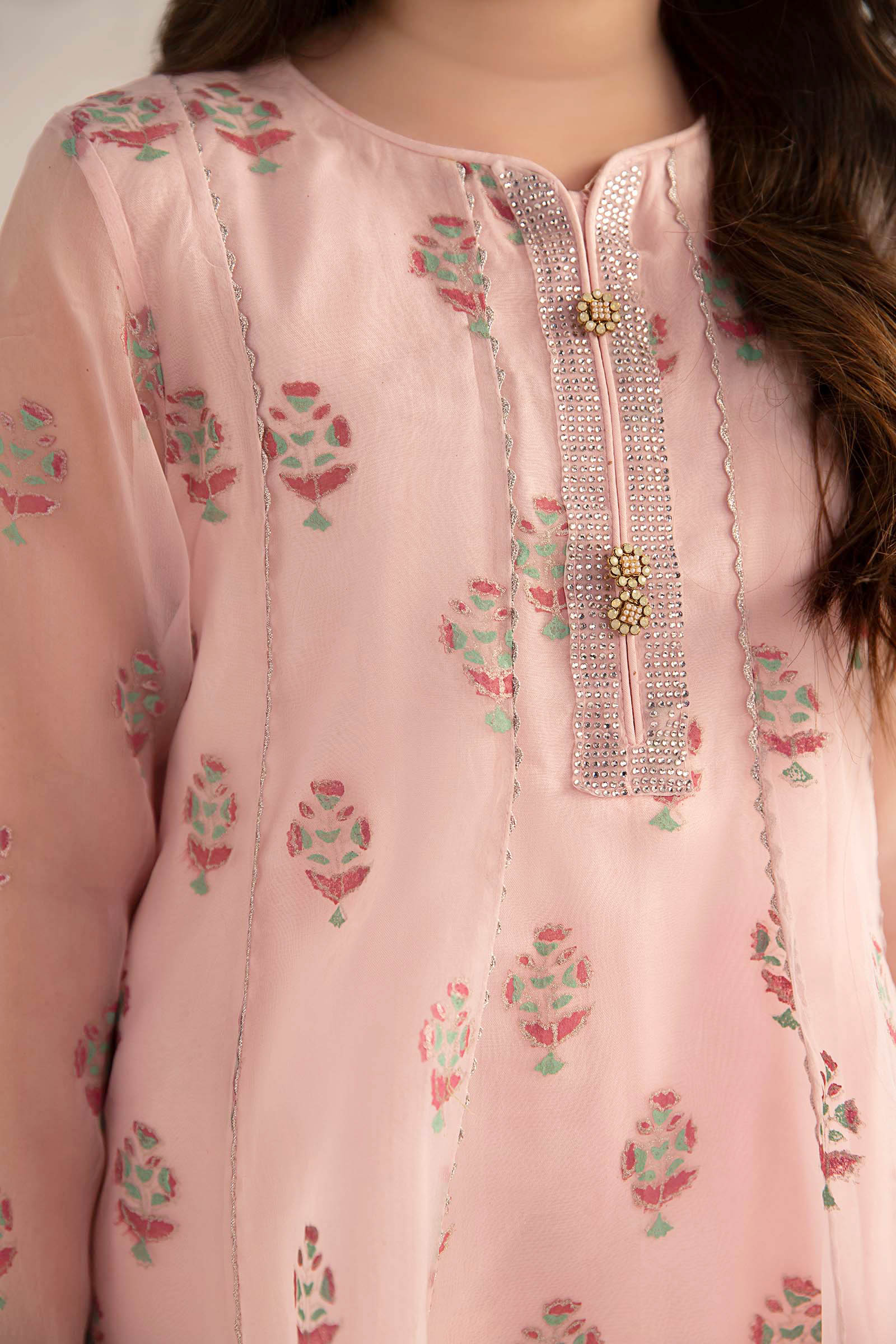 3 Piece Printed Poly Organza Suit - Kids Clothes - available at Maria Faisal in UK and USA