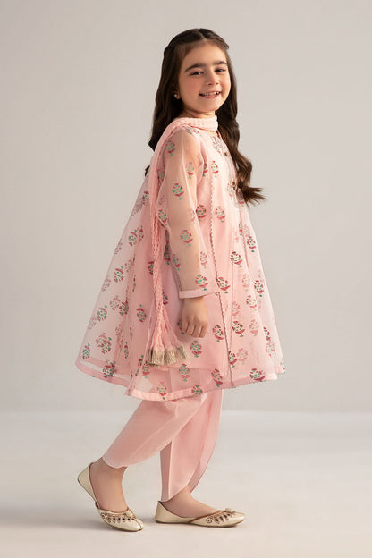 3 Piece Printed Poly Organza Suit - Kids Clothing - available at Maria Faisal in UK and USA.