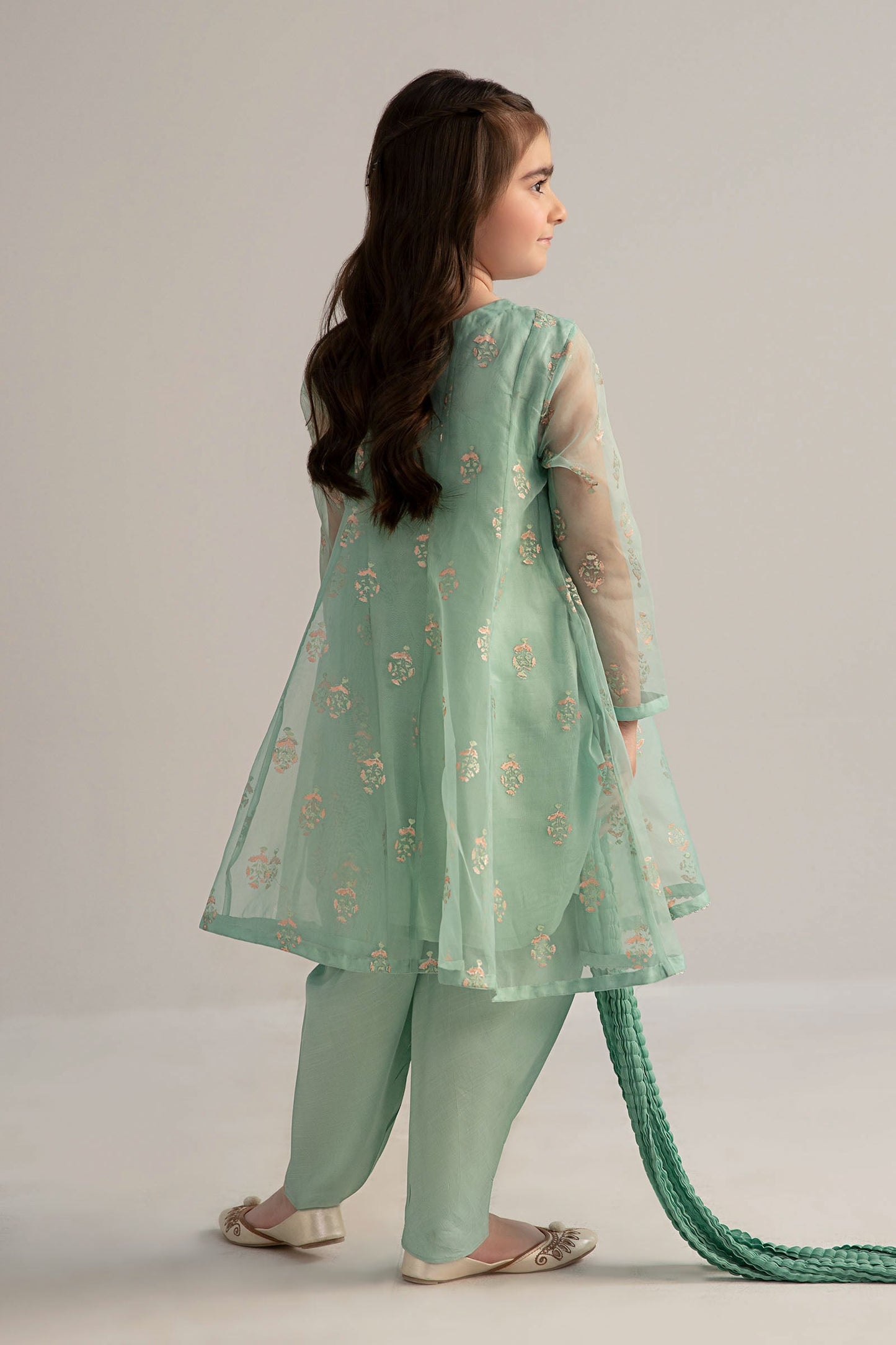 3 Piece Printed Poly Organza Suit - Kids Clothes - available at Maria Faisal in UK and USA