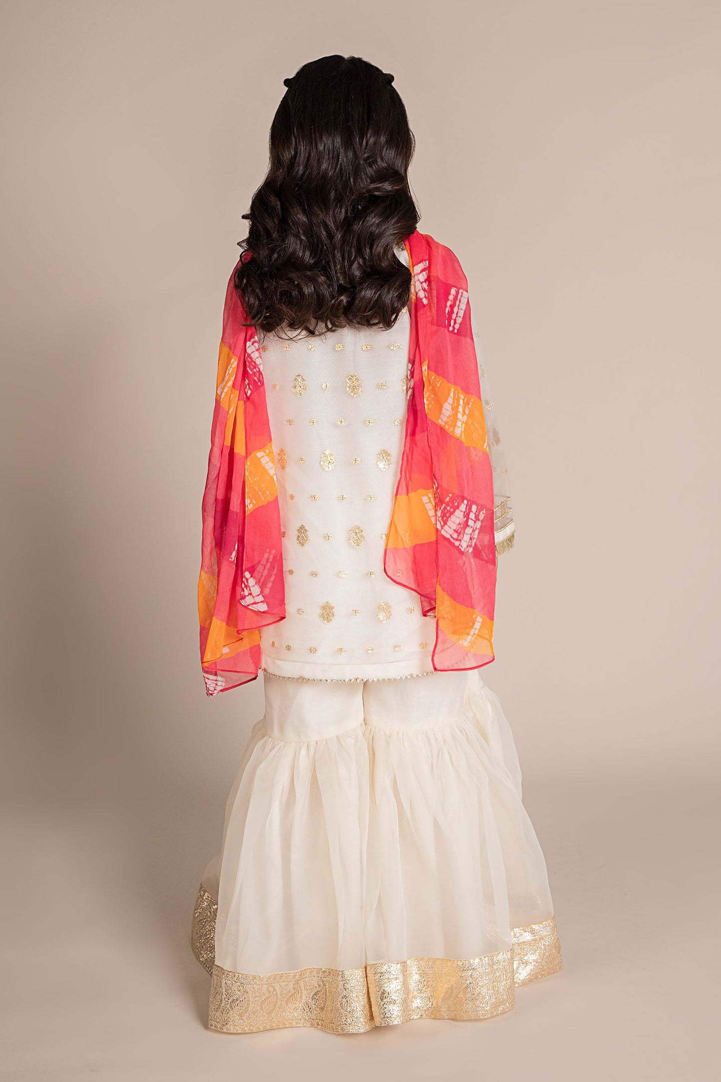 3 Piece Embroidered Organza Lurex Suit - Kids Clothes - available at Maria Faisal in UK and USA