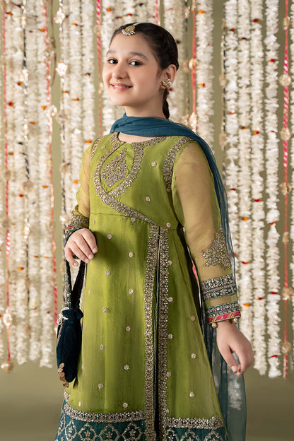 Maria B | 3 Piece Embroidered Organza Suit | MKS-EF25-21 by Maria Faisal - Registered Vendor of : Maria B - type : Kids Clothes - 100% original wedding dresses