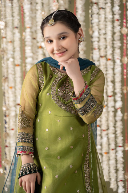 Maria B | 3 Piece Embroidered Organza Suit | MKS-EF25-21 by Maria Faisal - Registered Vendor of : Maria B - type : Kids Clothes - 100% original wedding dresses