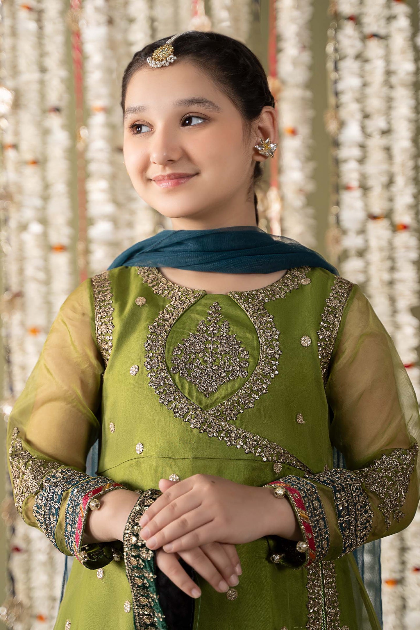 3 Piece Embroidered Organza Suit - Kids Clothes - available at Maria Faisal in UK and USA