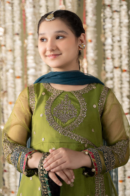 3 Piece Embroidered Organza Suit - Kids Clothes - available at Maria Faisal in UK and USA