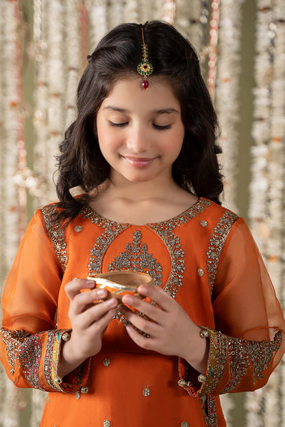 3 Piece Embroidered Organza Suit - Kids Clothes - available at Maria Faisal in UK and USA