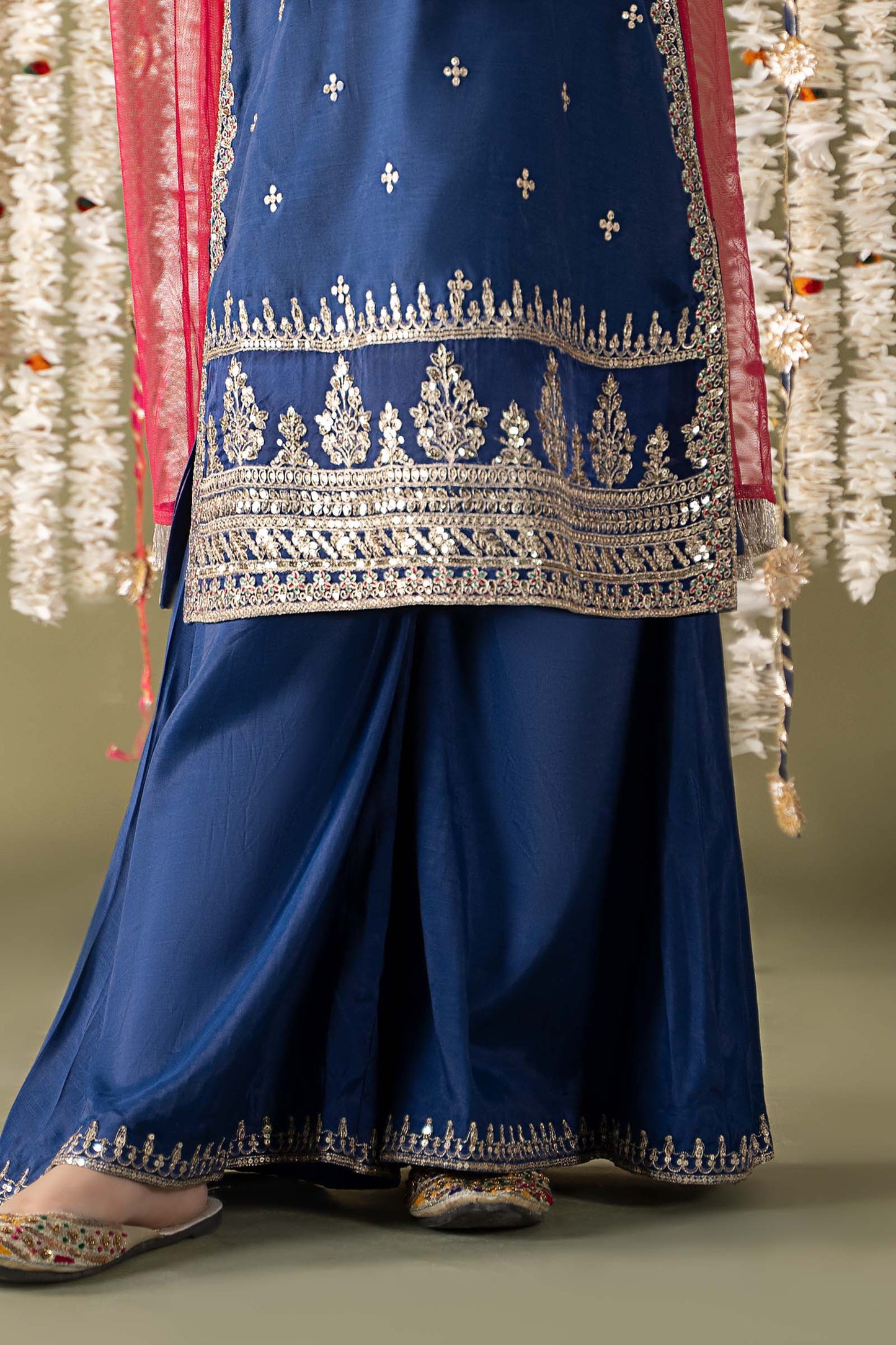 3 Piece Embroidered Raw Silk Suit - Kids Clothes - available at Maria Faisal in UK and USA