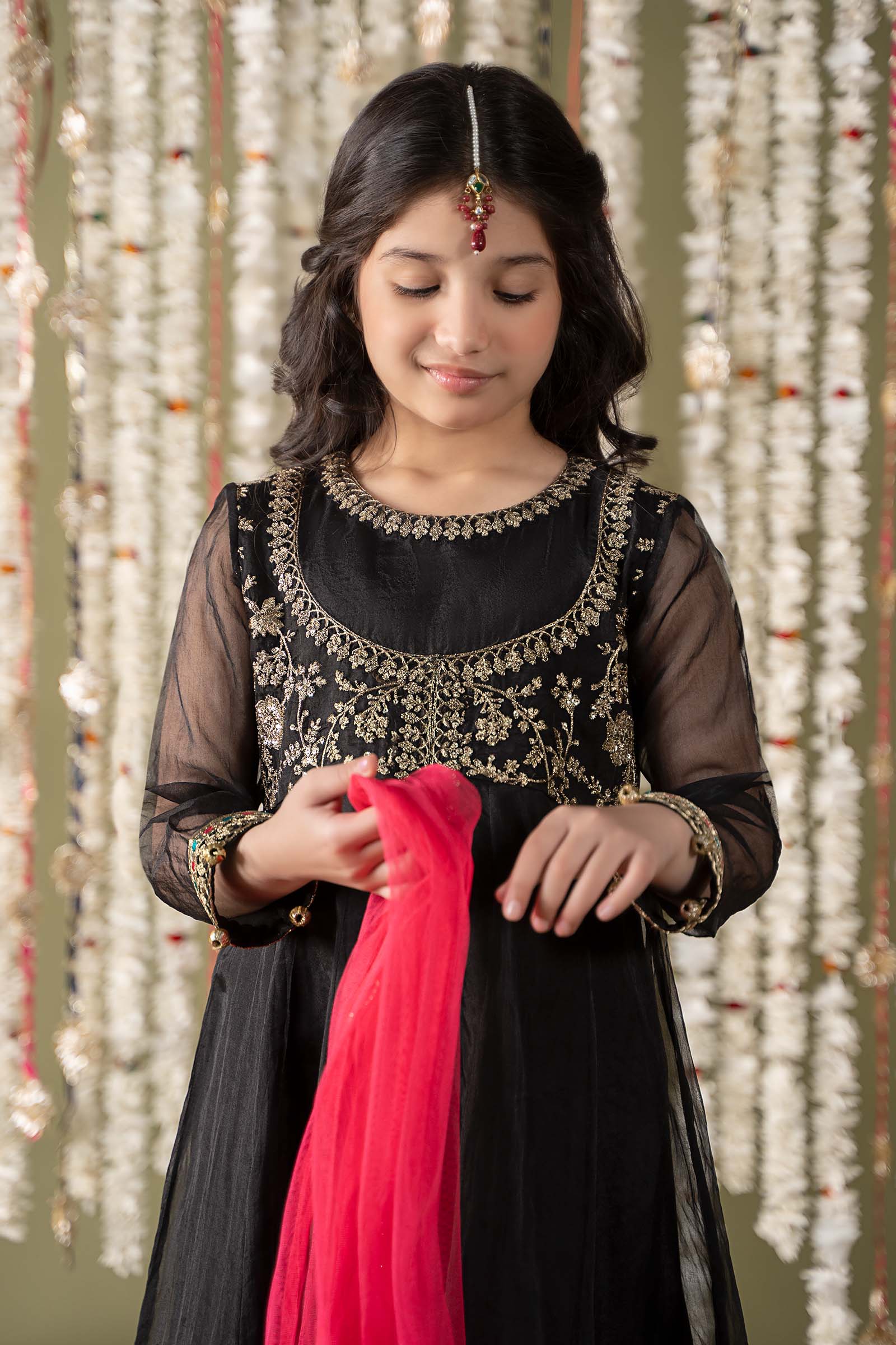 Maria B | 3 Piece Embroidered Organza Suit | MKS-EF25-32 by Maria Faisal - Registered Vendor of : Maria B - type : Kids Clothes - 100% original wedding dresses