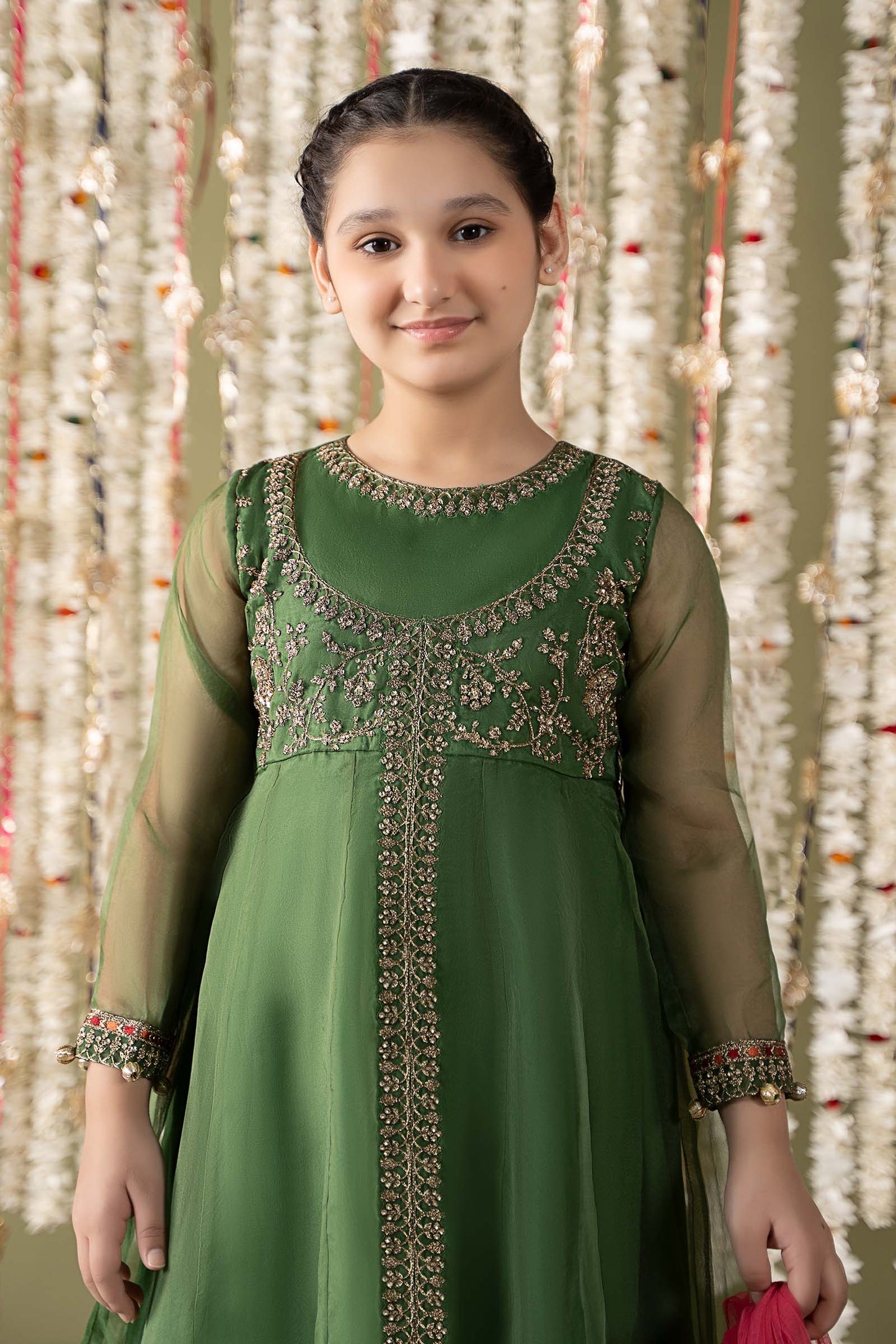 3 Piece Embroidered Organza Suit - Kids Clothes - available at Maria Faisal in UK and USA