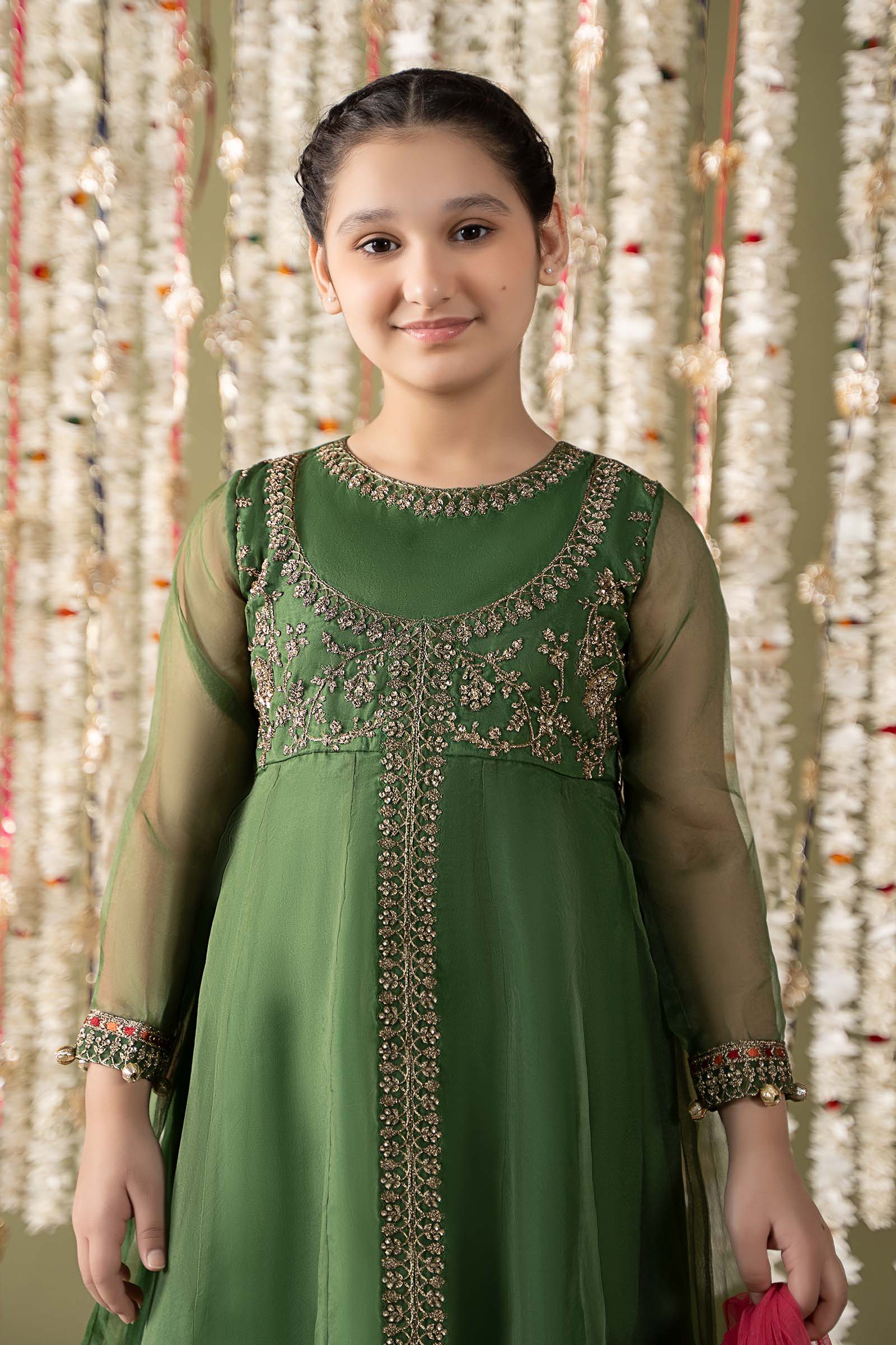 Maria B | 3 Piece Embroidered Organza Suit | MKS-EF25-32 by Maria Faisal - Registered Vendor of : Maria B - type : Kids Clothes - 100% original wedding dresses