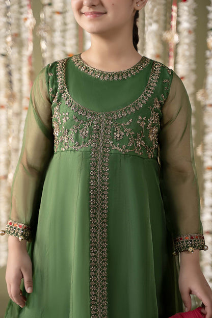 3 Piece Embroidered Organza Suit - Kids Clothes - available at Maria Faisal in UK and USA
