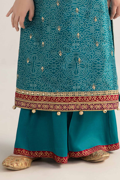 3 Piece Embroidered Raw Silk Suit - Kids Clothes - available at Maria Faisal in UK and USA