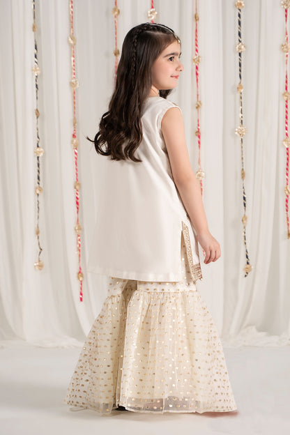 3 Piece Embroidered Cotton Satin Suit - Kids Clothes - available at Maria Faisal in UK and USA