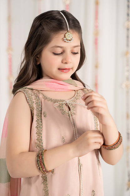 3 Piece Embroidered Cotton Satin Suit - Kids Clothes - available at Maria Faisal in UK and USA