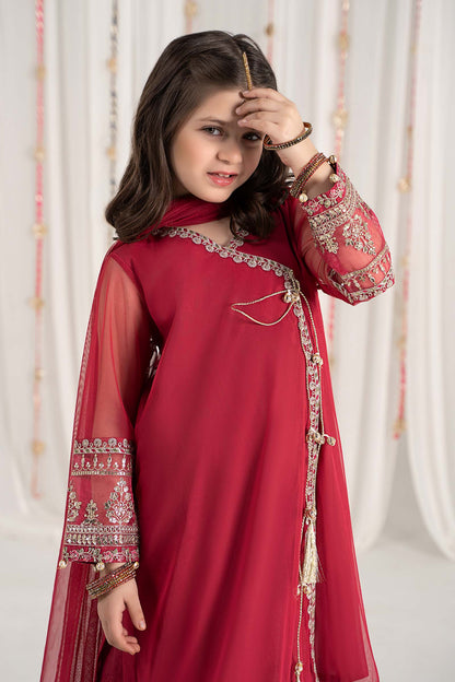 3 Piece Embroidered Polyester Net Suit - Kids Clothes - available at Maria Faisal in UK and USA