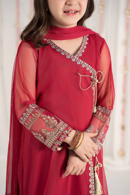 Maria B | 3 Piece Embroidered Polyester Net Suit | MKS-EF25-43 by Maria Faisal - Registered Vendor of : Maria B - type : Kids Clothes - 100% original wedding dresses