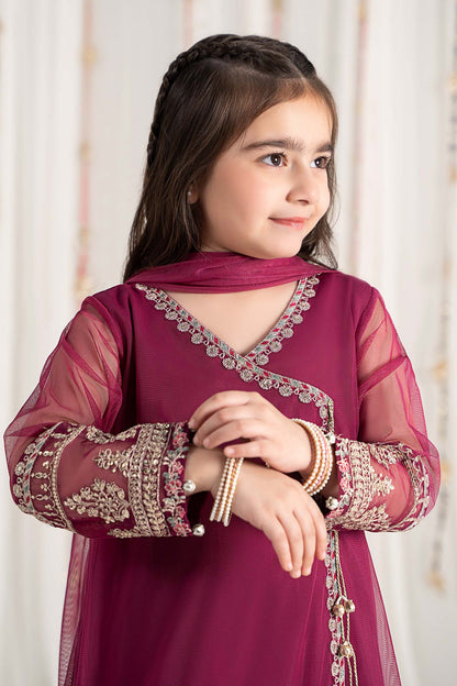 3 Piece Embroidered Polyester Net Suit - Kids Clothes - available at Maria Faisal in UK and USA
