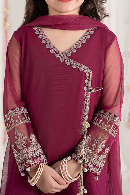 3 Piece Embroidered Polyester Net Suit - Kids Clothes - available at Maria Faisal in UK and USA