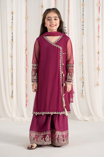 Maria B | 3 Piece Embroidered Polyester Net Suit | MKS-EF25-43