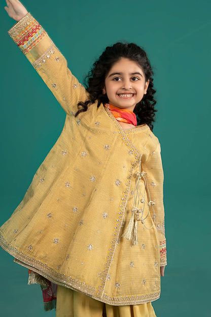 Maria B | 3 Piece Embroidered Cotton Zari Net Suit | MKS-EF25-46 by Maria Faisal - Registered Vendor of : Maria B - type : Kids Clothes - 100% original wedding dresses