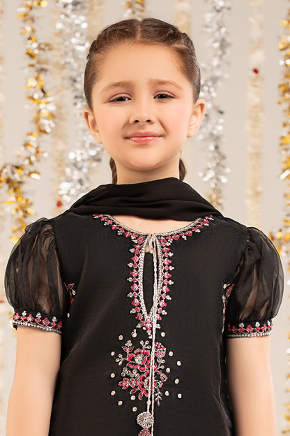 3 Piece Embroidered Organza Suit - Kids Clothing - available at Maria Faisal in UK and USA.