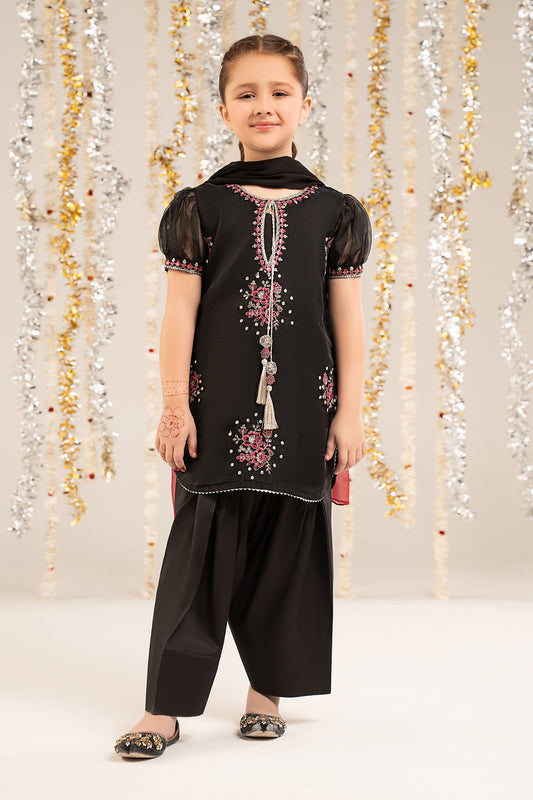 3 Piece Embroidered Organza Suit - Kids Clothing - available at Maria Faisal in UK and USA.