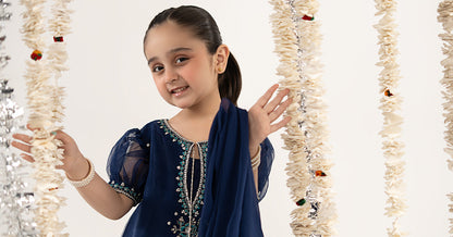 3 Piece Embroidered Organza Suit - Kids Clothing - available at Maria Faisal in UK and USA.