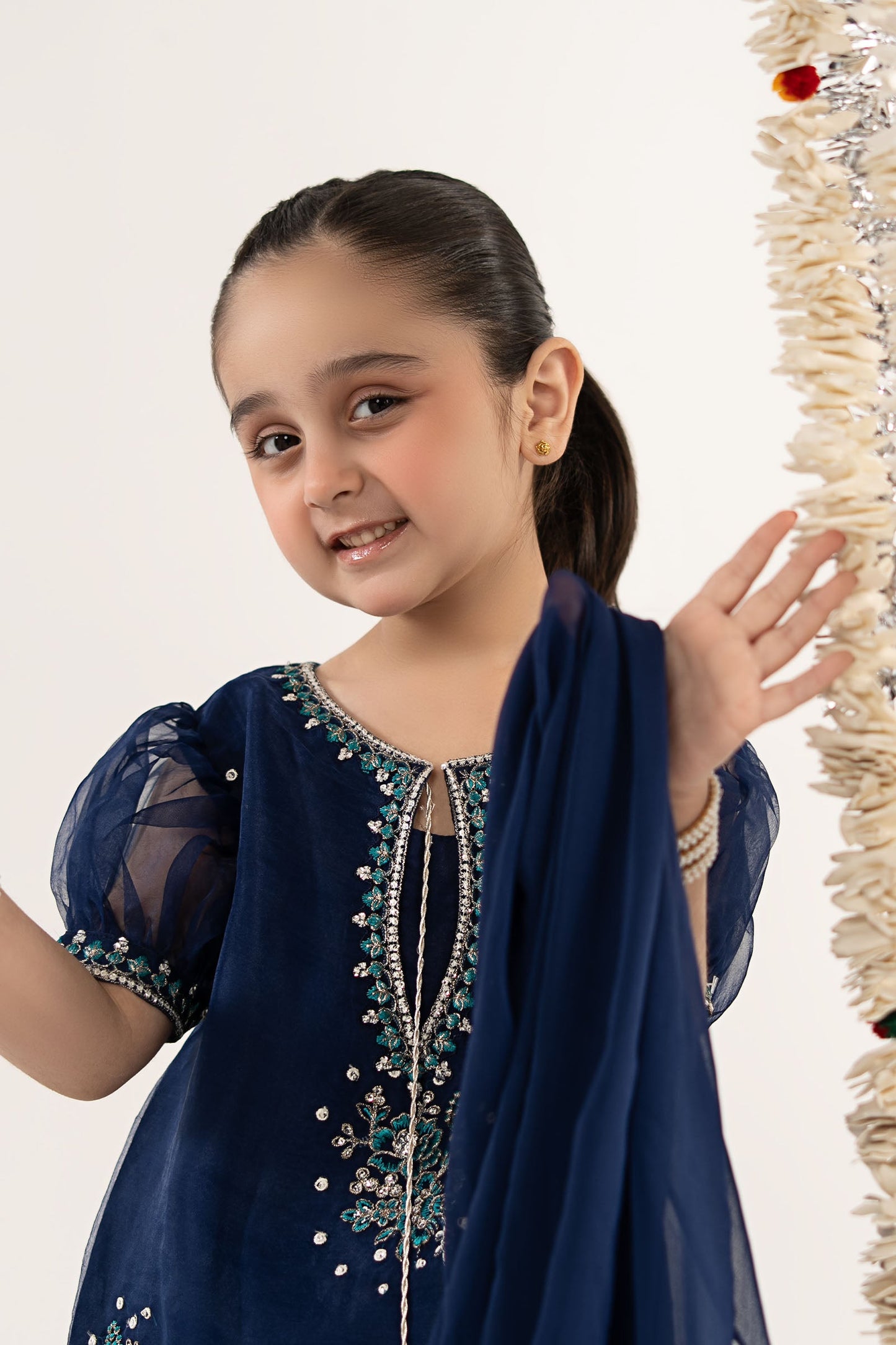 3 Piece Embroidered Organza Suit - Kids Clothing - available at Maria Faisal in UK and USA.