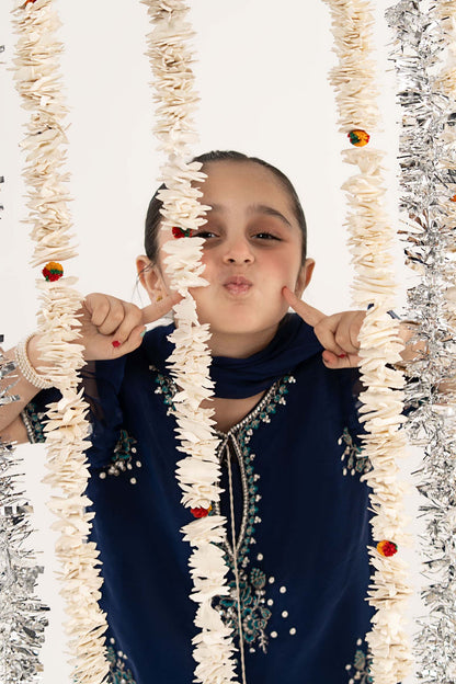 3 Piece Embroidered Organza Suit - Kids Clothing - available at Maria Faisal in UK and USA.
