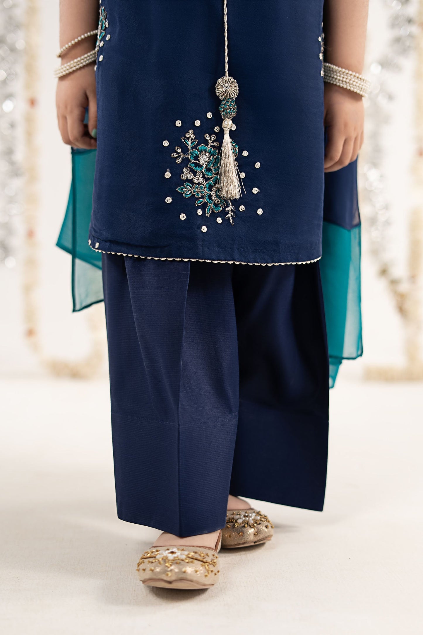 3 Piece Embroidered Organza Suit - Kids Clothing - available at Maria Faisal in UK and USA.