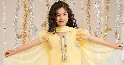 3 Piece Embroidered Organza Suit - Kids Clothing - available at Maria Faisal in UK and USA.