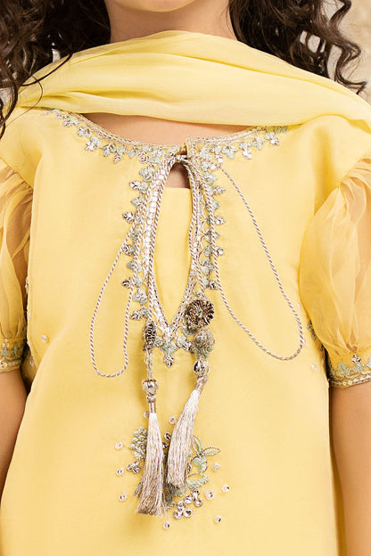 3 Piece Embroidered Organza Suit - Kids Clothing - available at Maria Faisal in UK and USA.