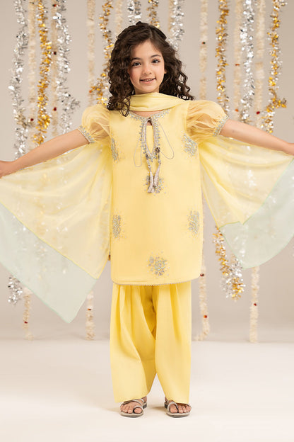 3 Piece Embroidered Organza Suit - Kids Clothing - available at Maria Faisal in UK and USA.