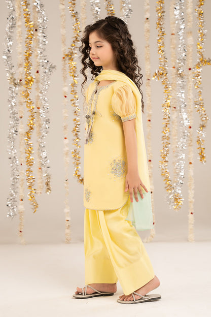 3 Piece Embroidered Organza Suit - Kids Clothing - available at Maria Faisal in UK and USA.