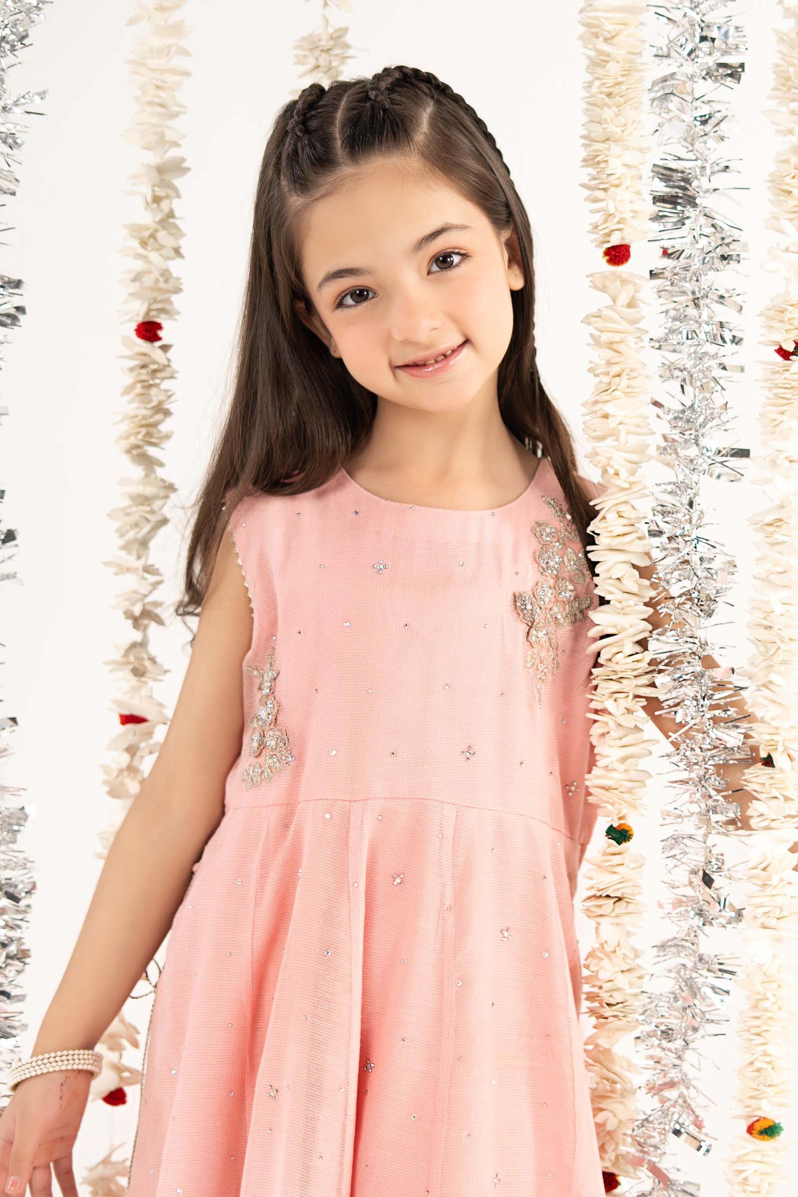 2 Piece Embroidered Cotton Net Suit - by Maria Faisal - Registered Vendor of : Maria B Kids - 100% Original Designer Dress