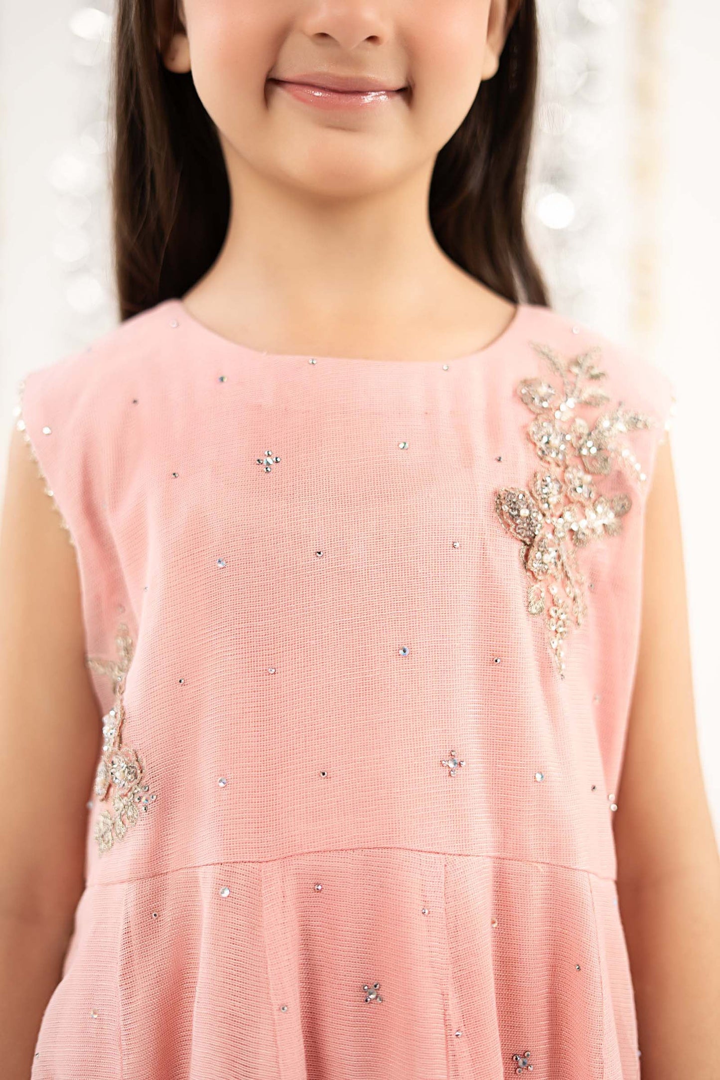 2 Piece Embroidered Cotton Net Suit - by Maria Faisal - Registered Vendor of : Maria B Kids - 100% Original Designer Dress