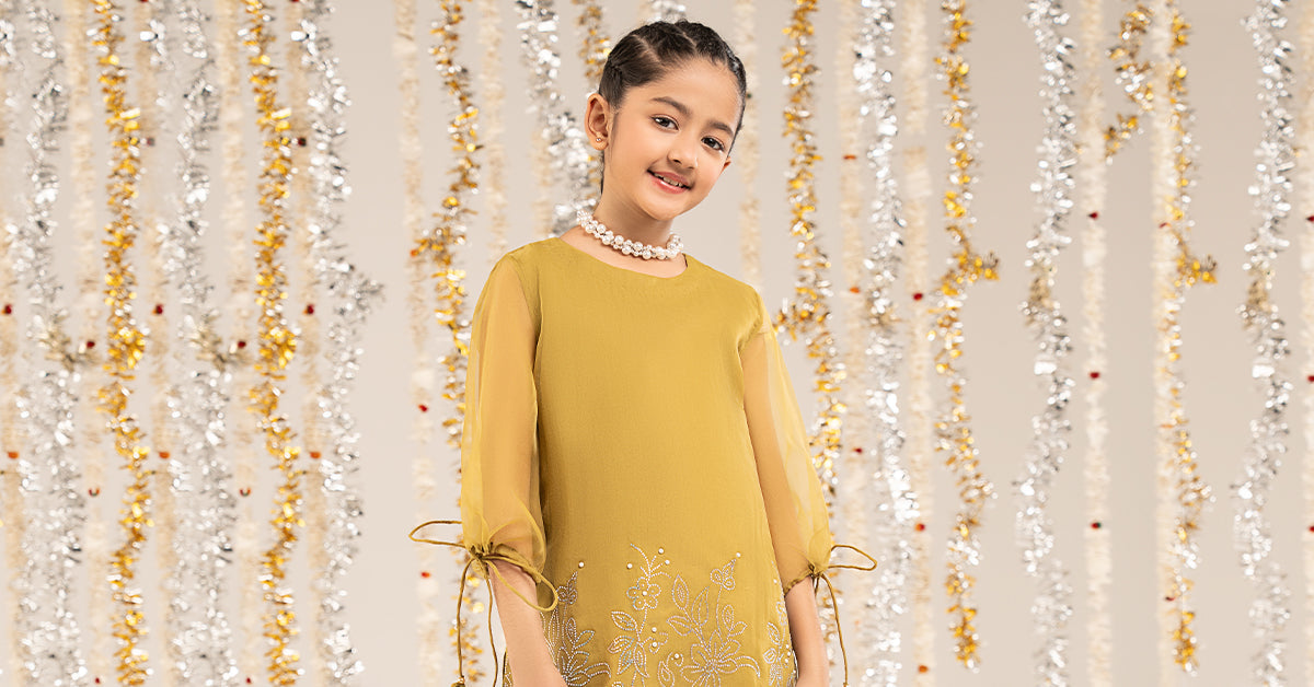 2 Piece Embellished Organza Suit - Kids Clothing - available at Maria Faisal in UK and USA.