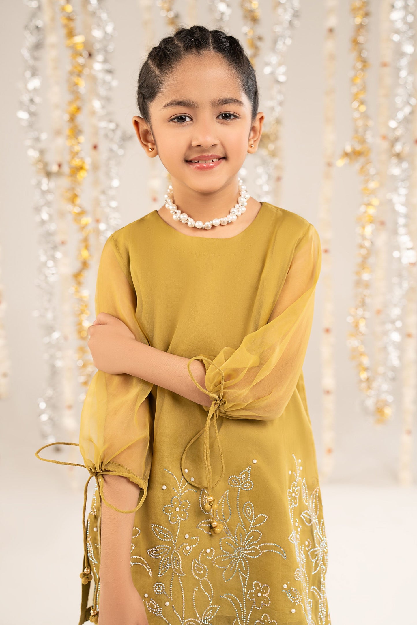 2 Piece Embellished Organza Suit - Kids Clothing - available at Maria Faisal in UK and USA.
