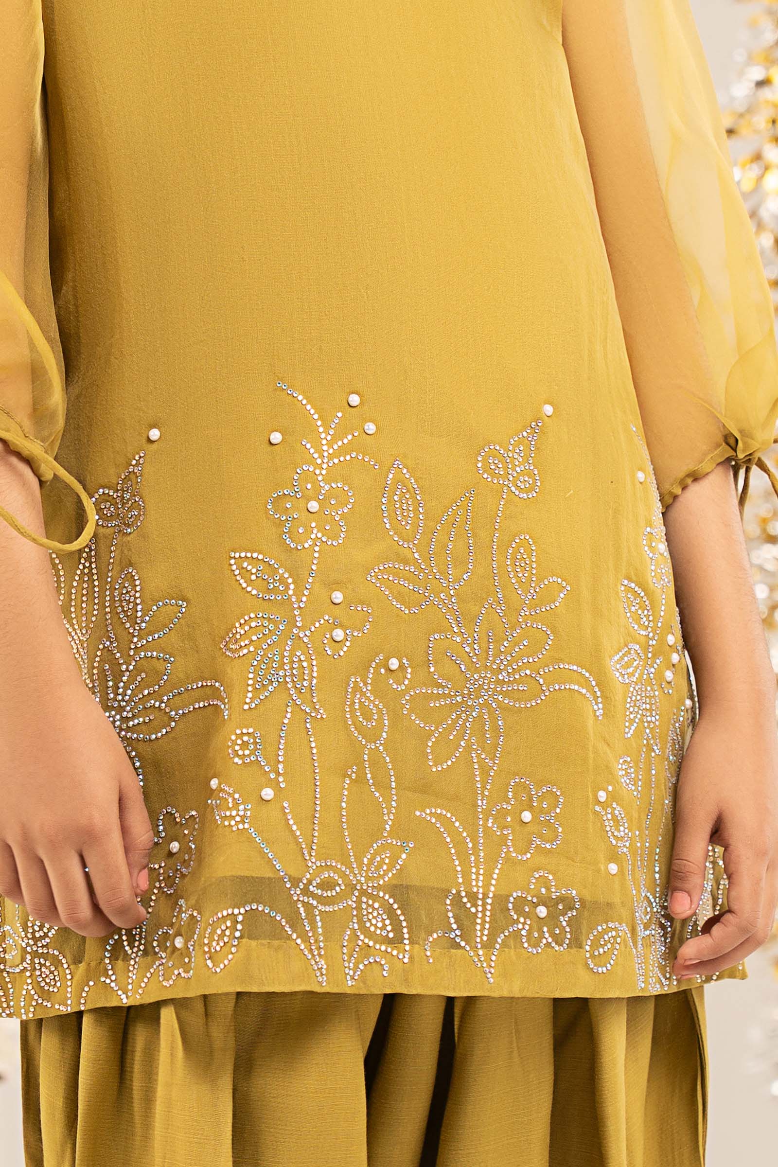 2 Piece Embellished Organza Suit - Kids Clothing - available at Maria Faisal in UK and USA.