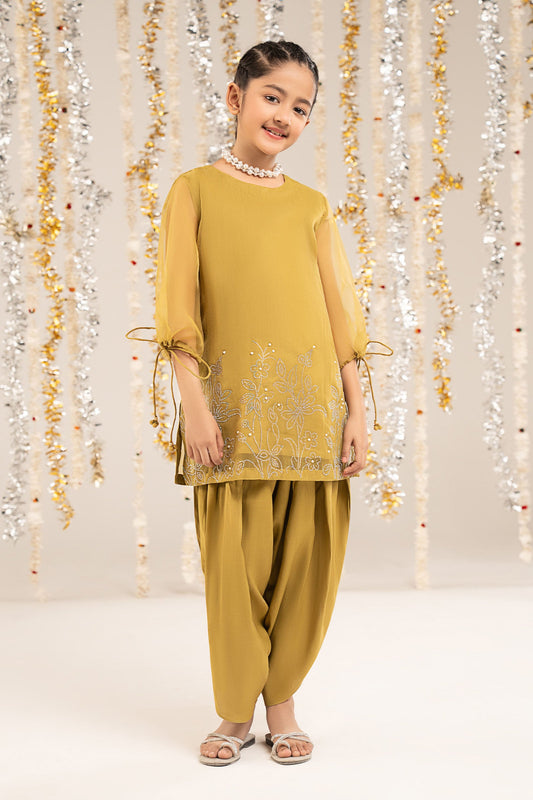 2 Piece Embellished Organza Suit - Kids Clothing - available at Maria Faisal in UK and USA.