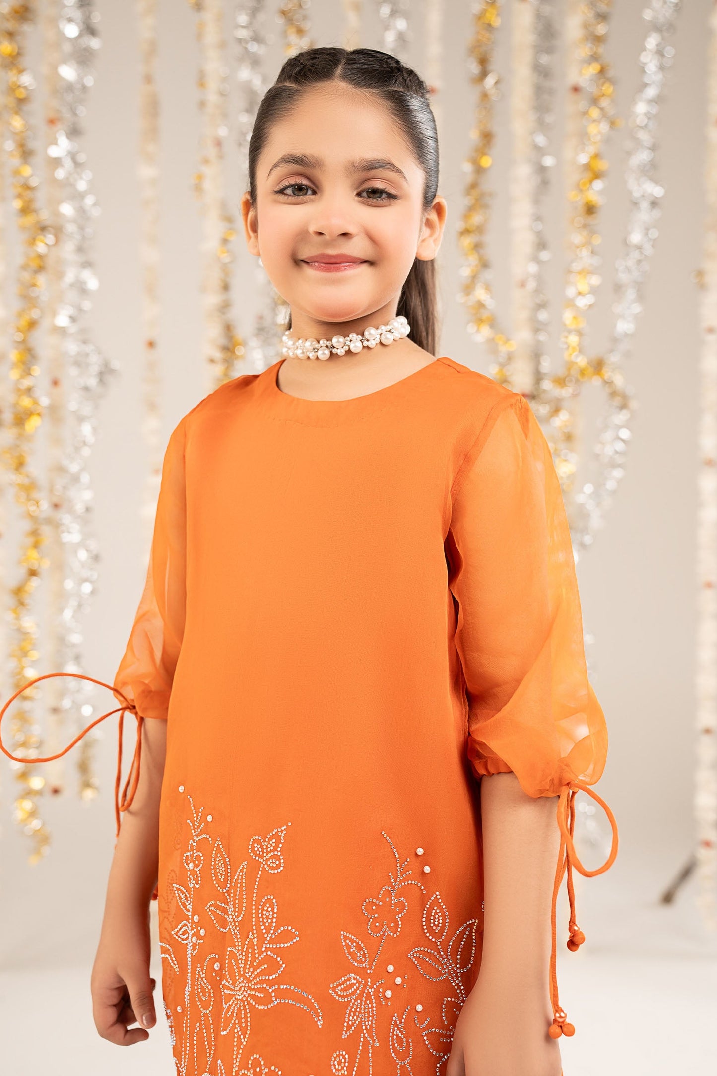 2 Piece Embellished Organza Suit - Kids Clothing - available at Maria Faisal in UK and USA.