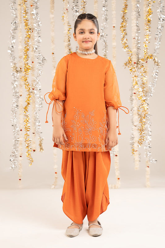 2 Piece Embellished Organza Suit - Kids Clothing - available at Maria Faisal in UK and USA.