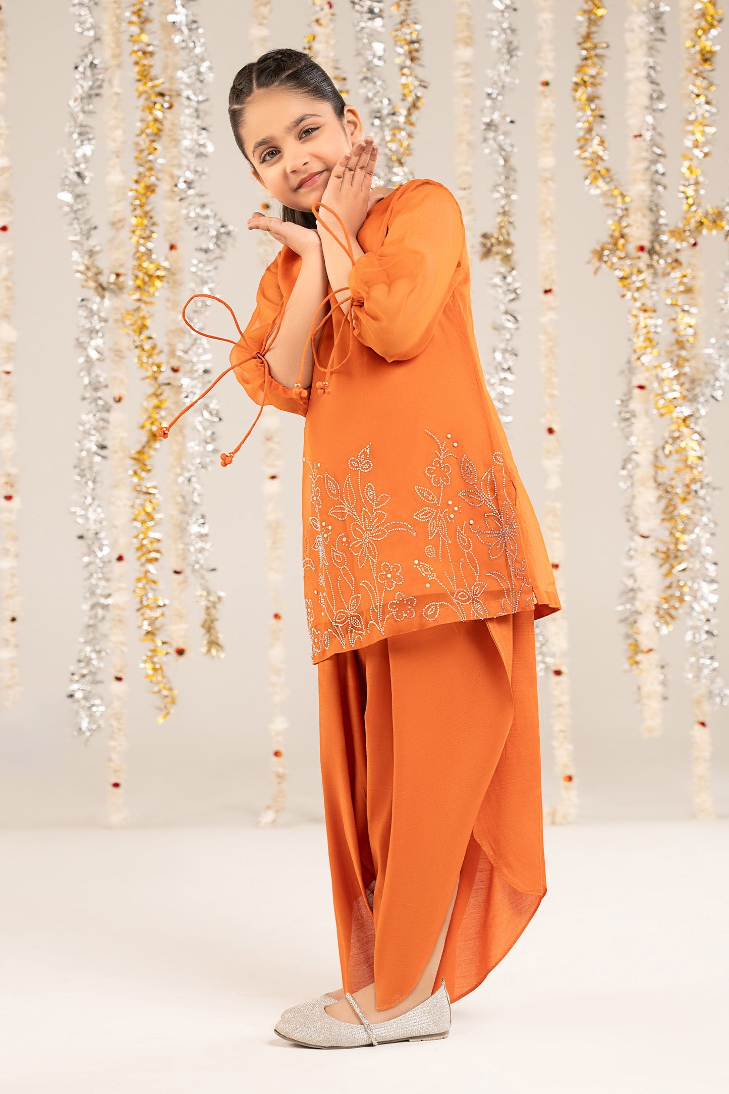 2 Piece Embellished Organza Suit - Kids Clothing - available at Maria Faisal in UK and USA.