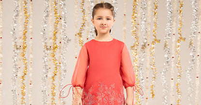 2 Piece Embellished Organza Suit - Kids Clothing - available at Maria Faisal in UK and USA.