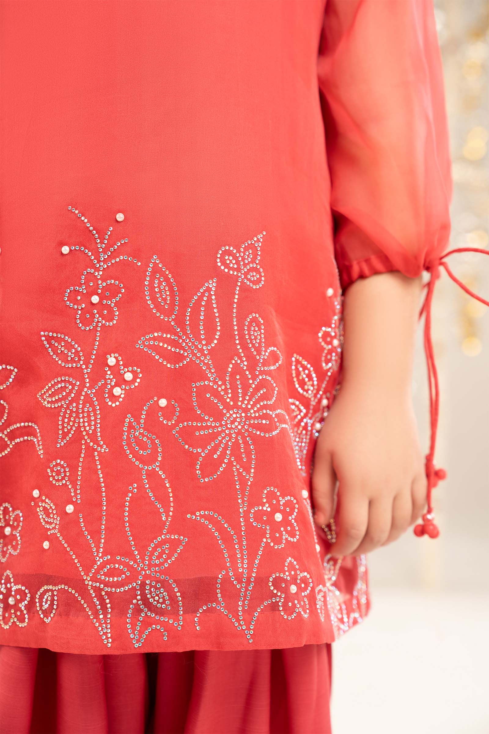 2 Piece Embellished Organza Suit - Kids Clothing - available at Maria Faisal in UK and USA.